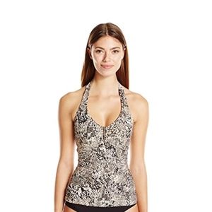 Calvin Klein Small Brown Snake Animal Print Halter